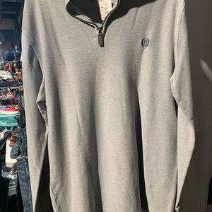 Chaps Men's Gray Quarter-Zip Sweater cotton